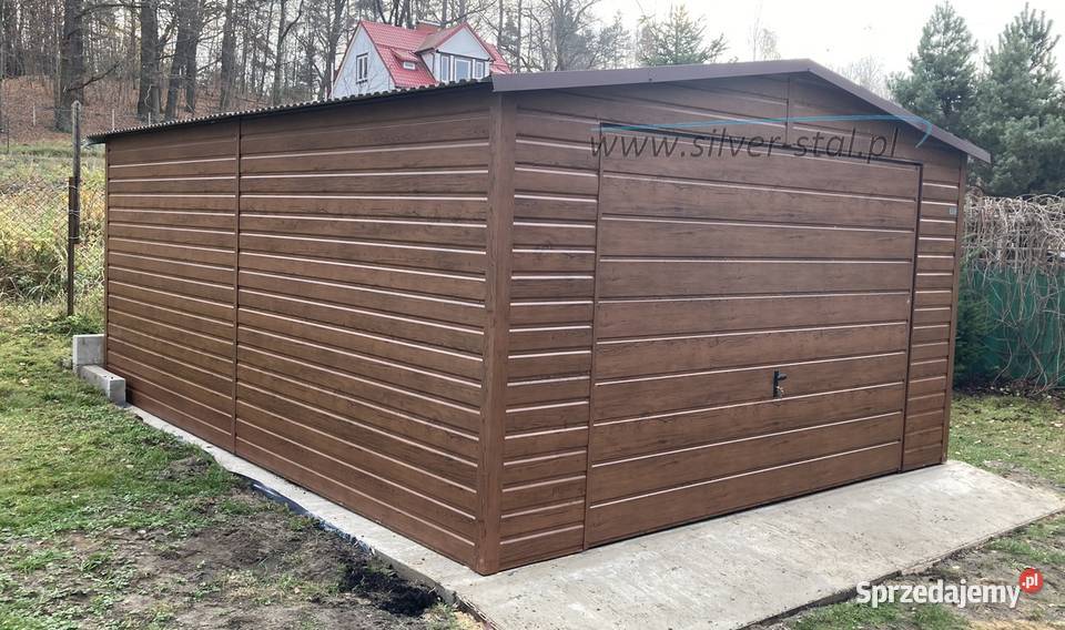 garaż blaszany 6x4 4x6 orzech złoty dąb garaże