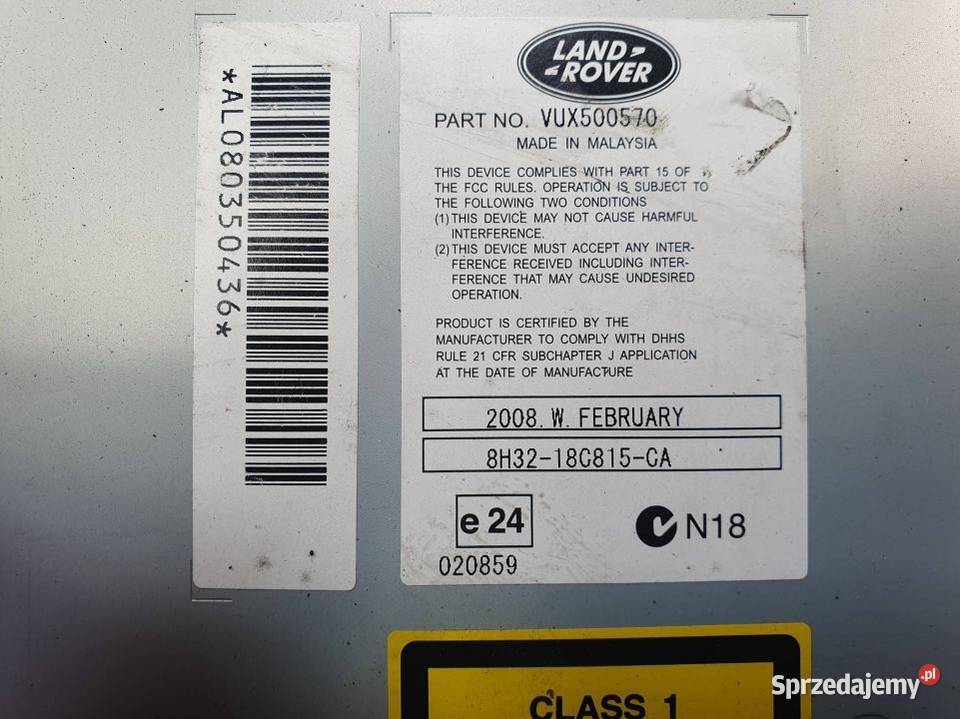 RADIO LAND ROVER RANGE ROVER SPORT 8H3218C815CA