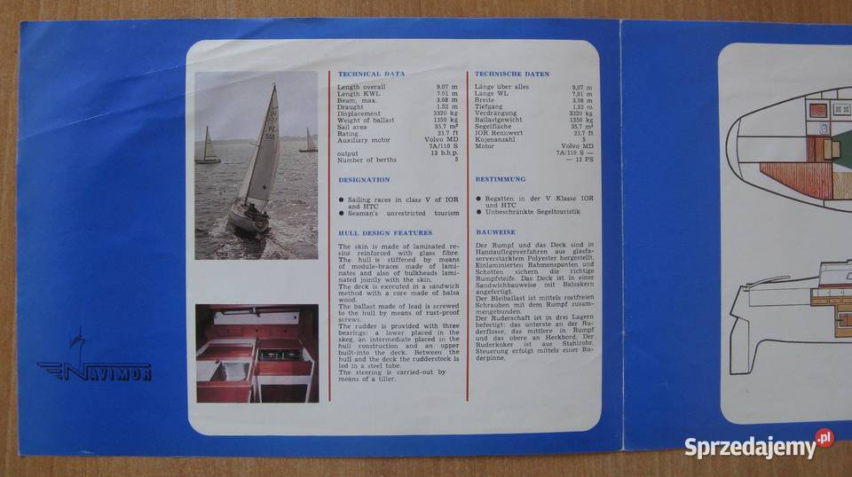 Katalog jachtu CARTER 30 i katalog firmy NAVIMOR Dąbrowa Górnicza sprzedam