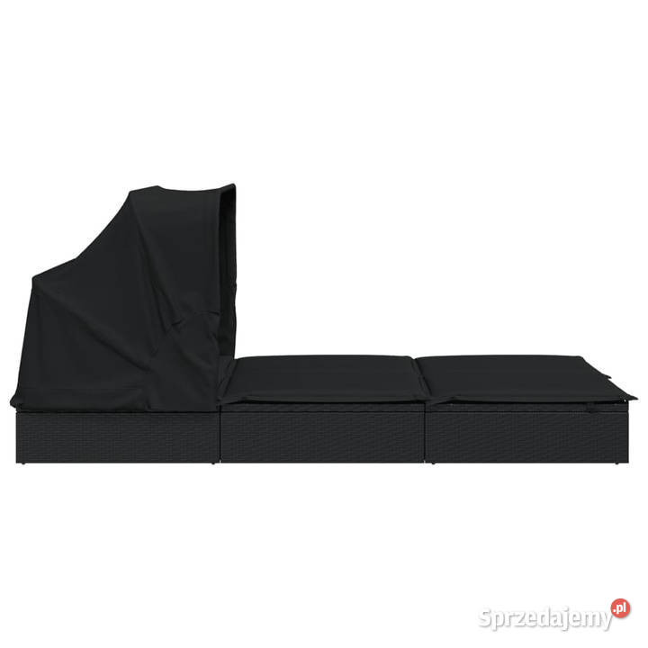 Leżak 2os składany dach czarny 213x118x97 Warszawa