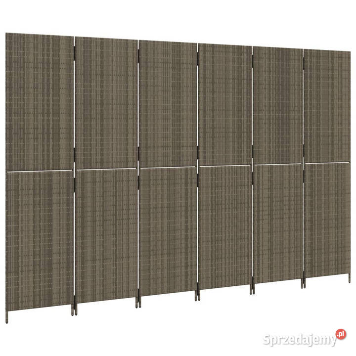 Parawan 6panelowy szary polirattan WM365354 mazowieckie Warszawa