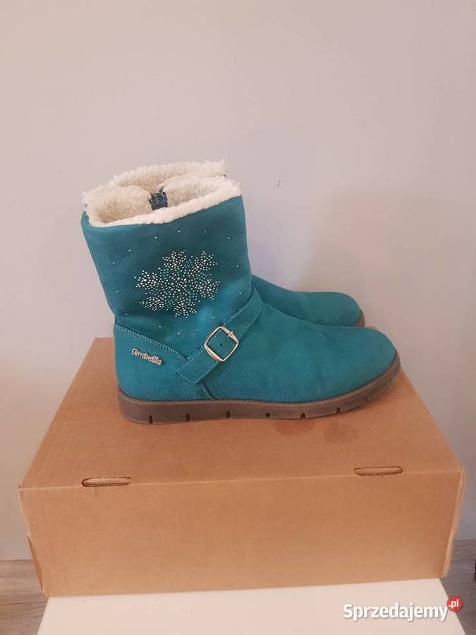 Turkusowe botki damskie firmy Ambellis 41 Kraków