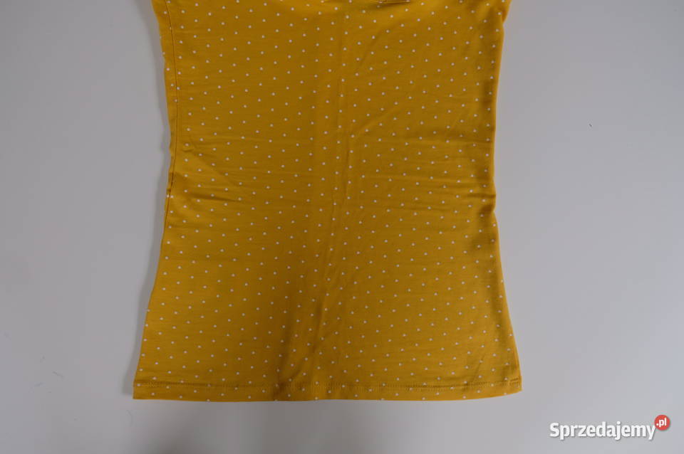 żółty top Tally Weijl xxs 32 kropki dekolt