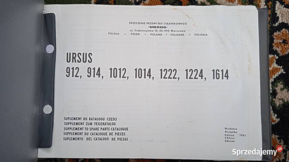 Katalog ciągnika Ursus 912 914 1012 1014 1222