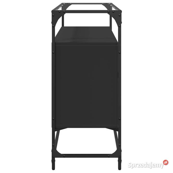 Szafka boczna ze szklanym blatem czarna 98x35x81 Warszawa