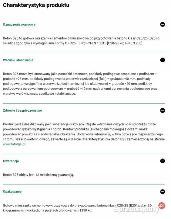 La Farge Beton B25 25 małopolskie Gdów