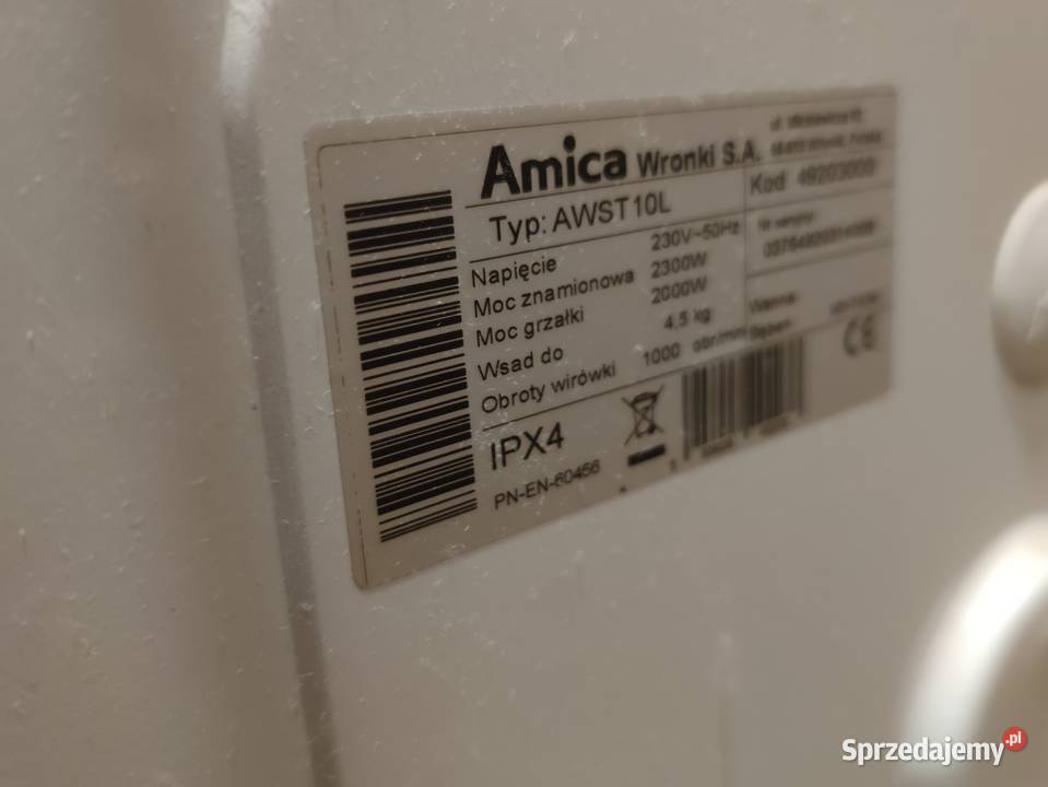 Pralka Amica AWST10L sprzedam calą Bochnia