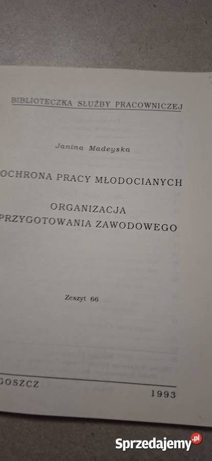Unikat Ochrona pracy młodocianych 1993 Pierwsze Poznań