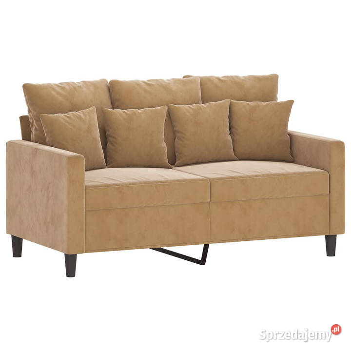 Sofa 2osobowa brązowy 120 tapicerowana aksamitem
