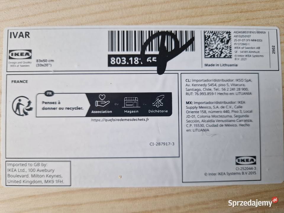 Półka drewniana Ikea Ivar nowa Ciechocinek
