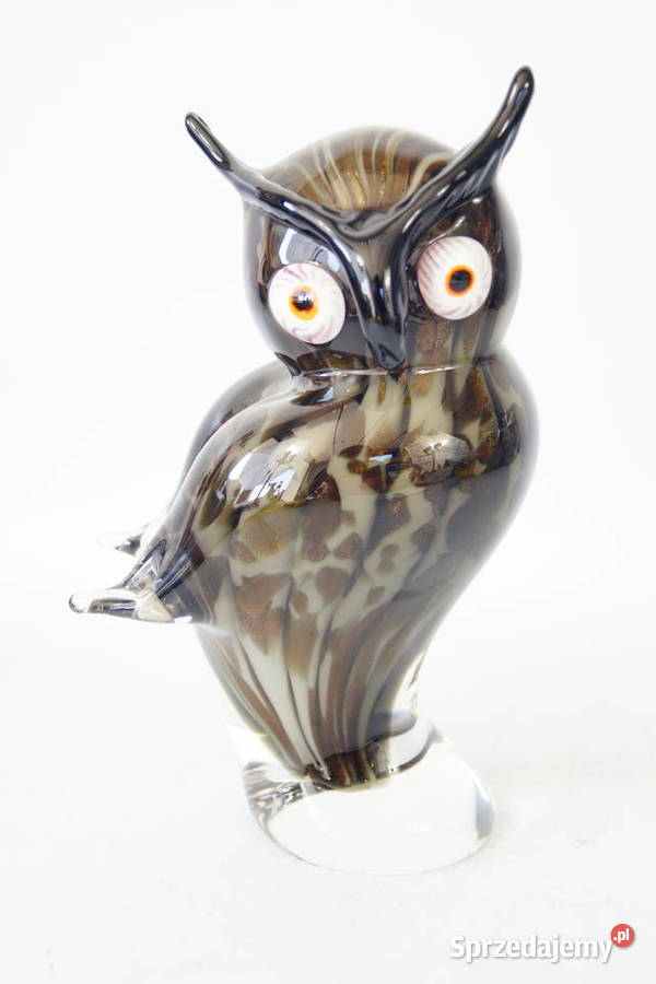 Figura szklana figura Murano style SOWA sówka Gizałki