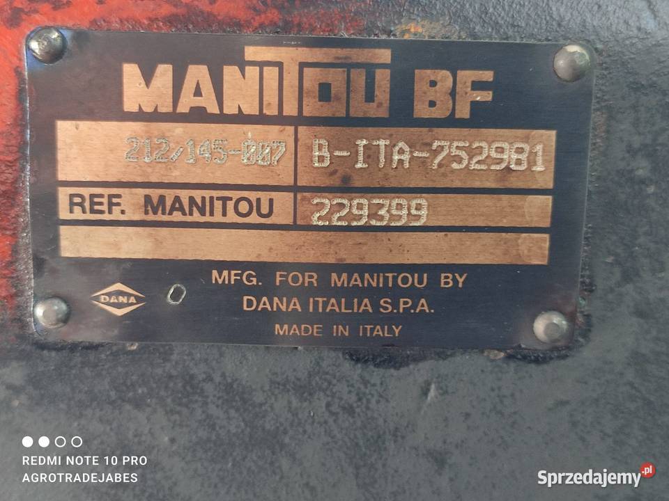 Most napędowy 229399 Manitou MLT 633 Tył Wilkowo sprzedam
