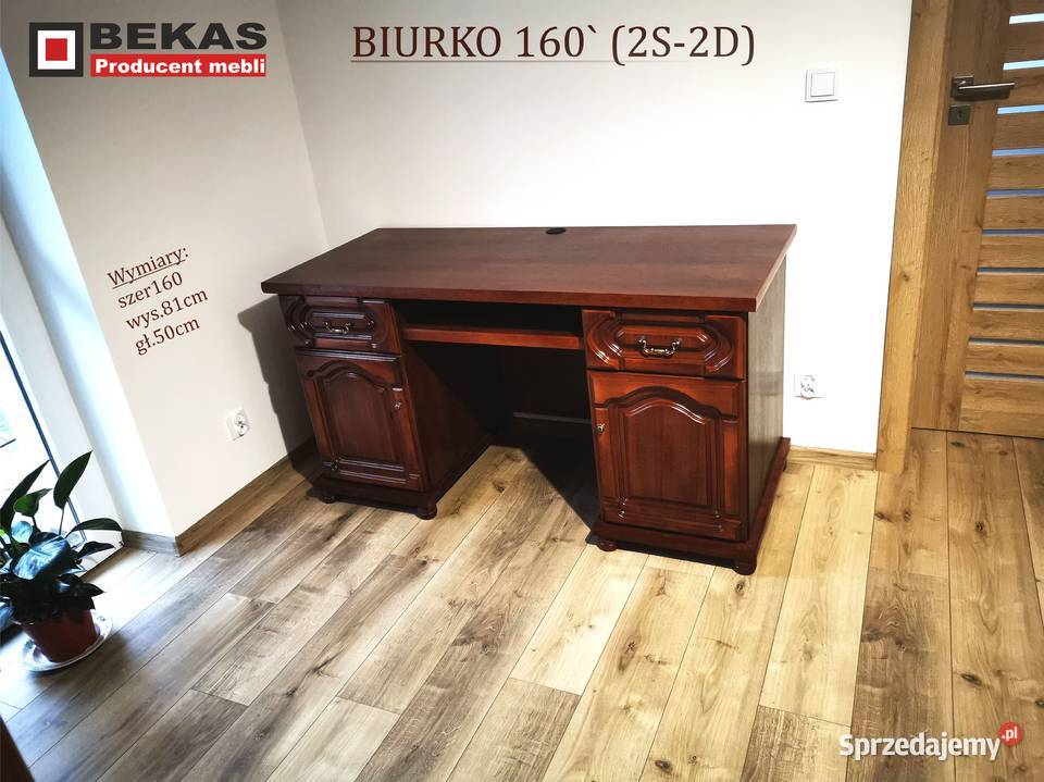 Biurko Stylowe 160 2s2D Szafka Komoda Orzech Dąb mazowieckie Siedlce