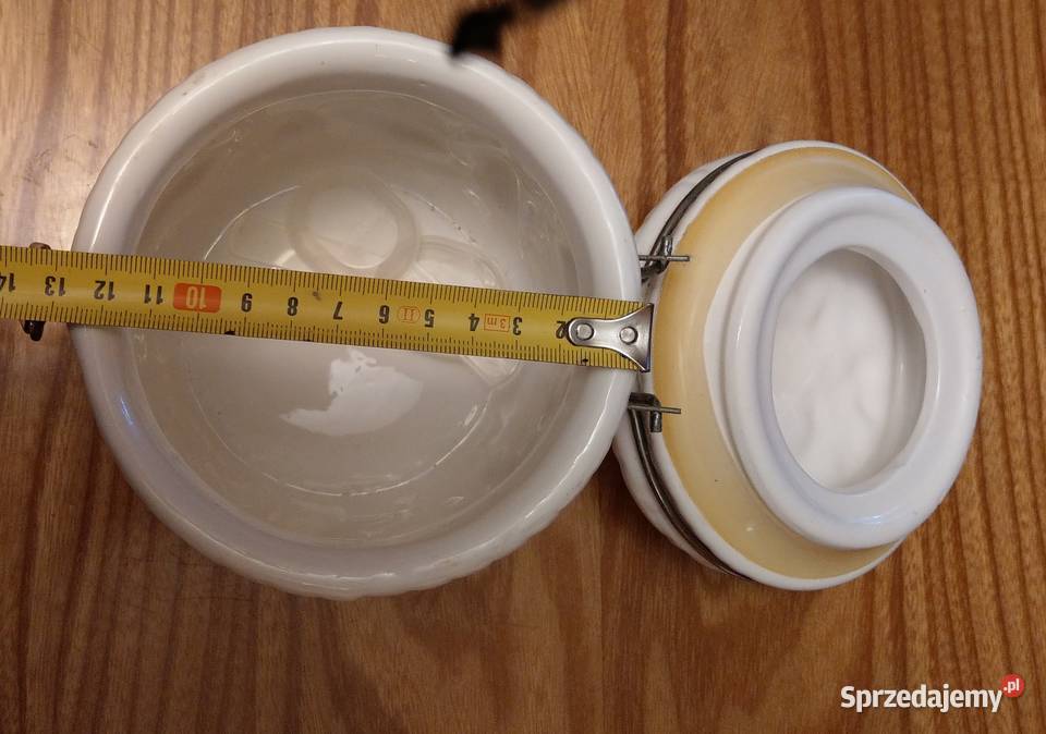 Duży ceramiczny słoik wek z klipsem owoce wielokolorowy