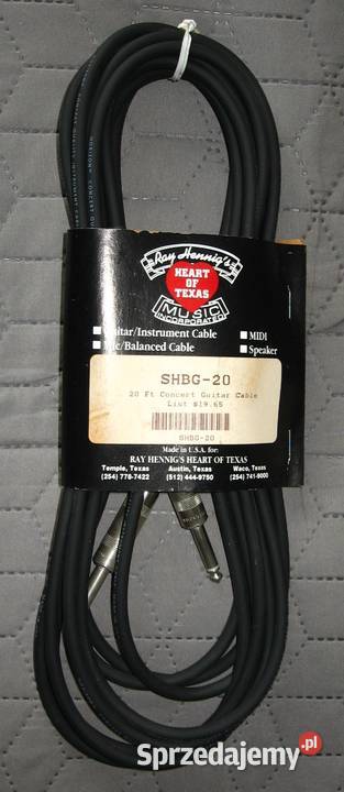 Kabel instrumentalny przewód gitarowy 6 metrów sprzedam