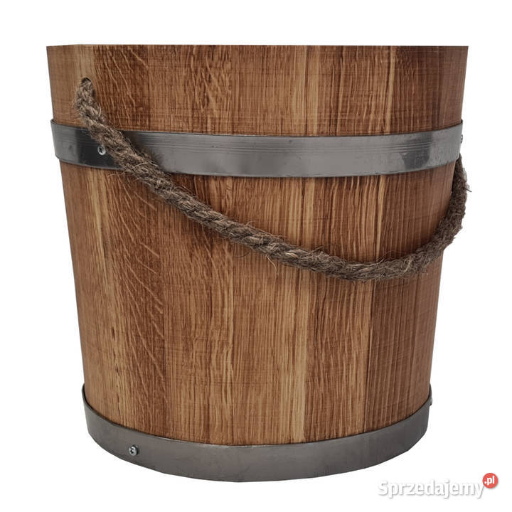 Wiadro ceber drewniany dębowy do sauny 10l Antyki, Sztuka, Kolekcje
