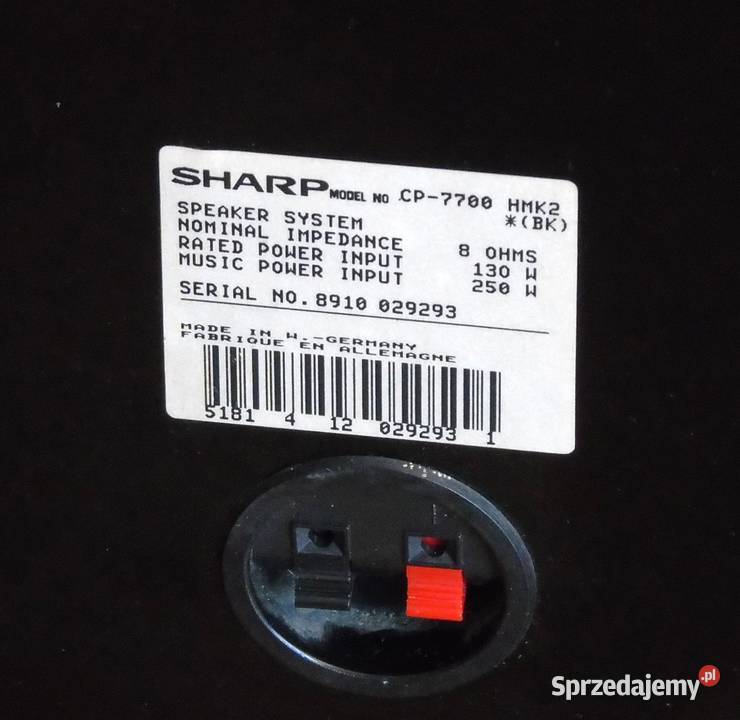 Kolumny stereo SHARP CP7700 sprawne i mocne 2 x podkarpackie Jasło