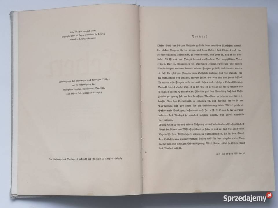 książka anatomia ciała 1936r DrHerbert Michael Piotrków Trybunalski