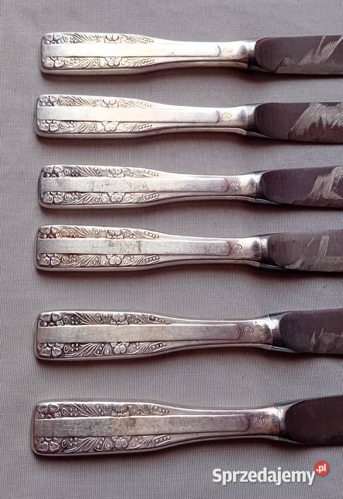 Komplet 6 platerowanych noży Hefra wzór wschodni Koźminek