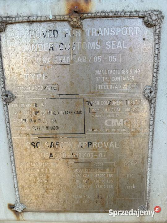 KONTENER 20DC UŻYWANY 1391397 Gdynia