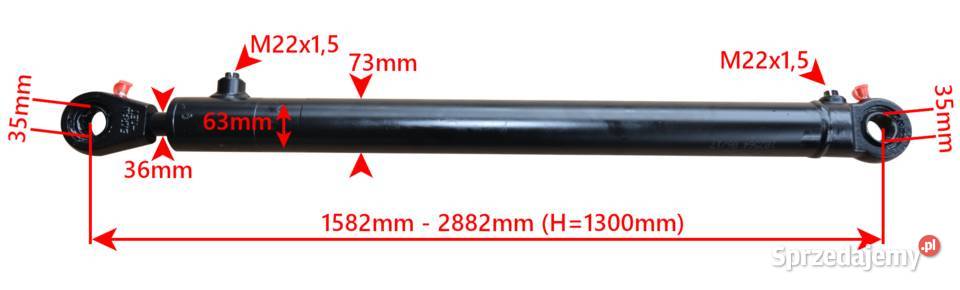 Siłownik Hydrauliczny 63x36 SKOK 1300 Solec Kujawski