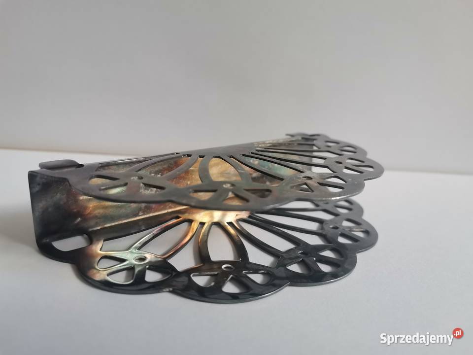 Stary posrebrzany serwetnik Hefra plater PRL Antyki śląskie sprzedam