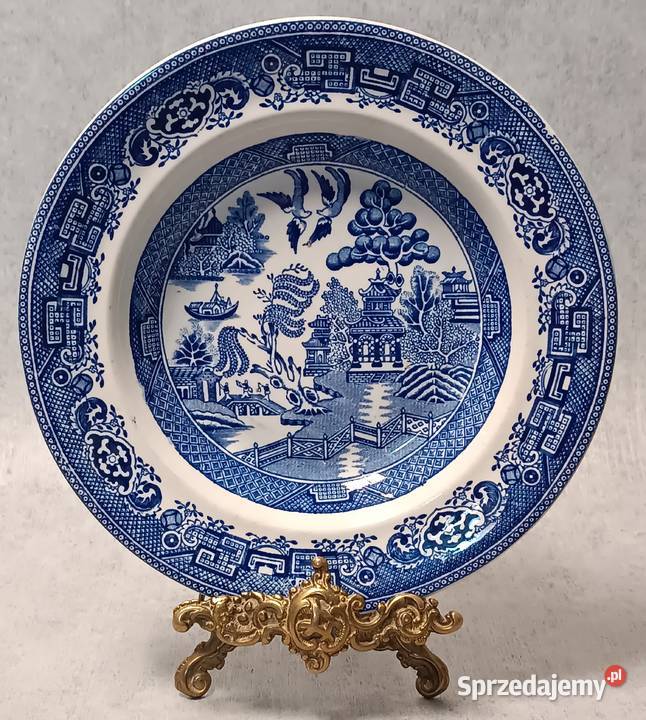 Gustafsberg Zestaw talerzy 2 talerzy WILLOW 1936 Porcelana i szkło