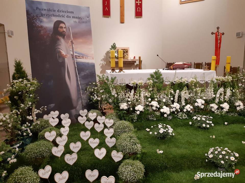 Serce z imieniem dekoracja Pierwsza Komunia Wyposażenie wnętrz