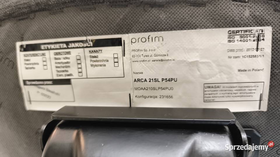 5 Profesjonalny fotel Profim ARCA 21SL 48cm Krzesła sprzedam