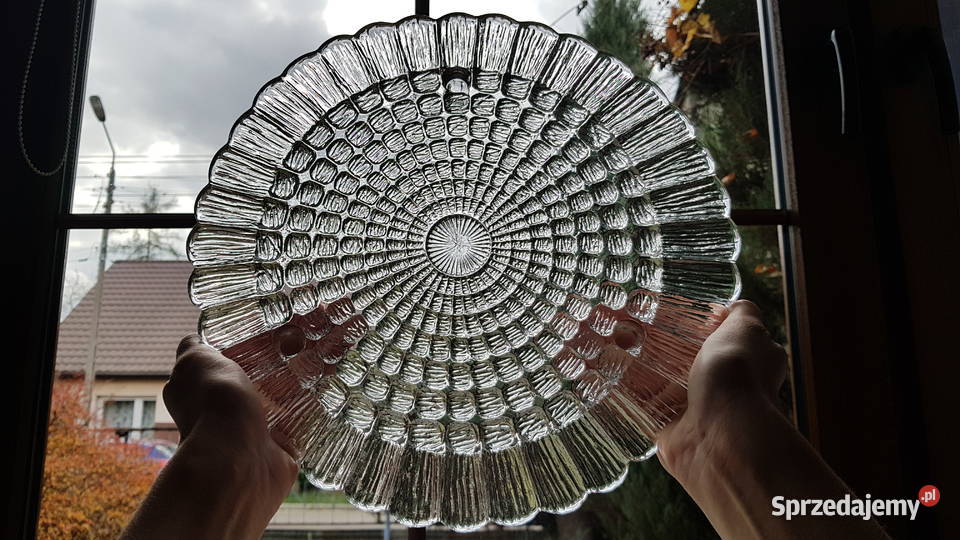 Patera Cora na 3 nóżkach Ząbkowice szkło PRL Dąbrowa Górnicza