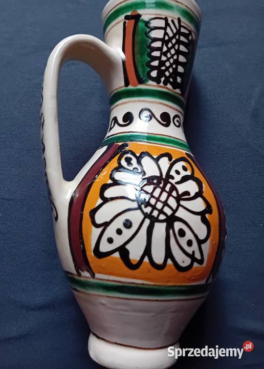 Ręcznie malowany dzbanek ceramika ludowa Korond Koźminek