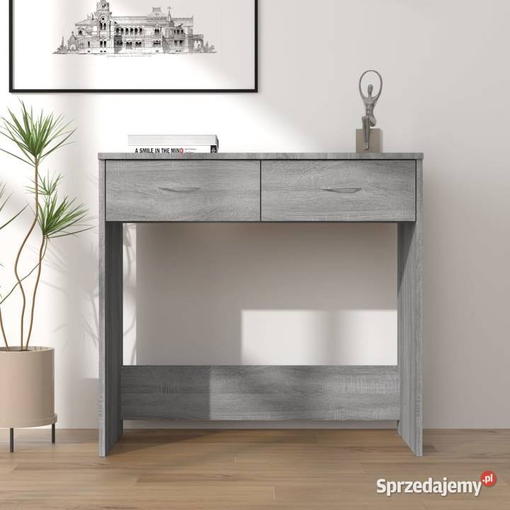 vidaXL Biurko szary dąb sonoma 80x40x75