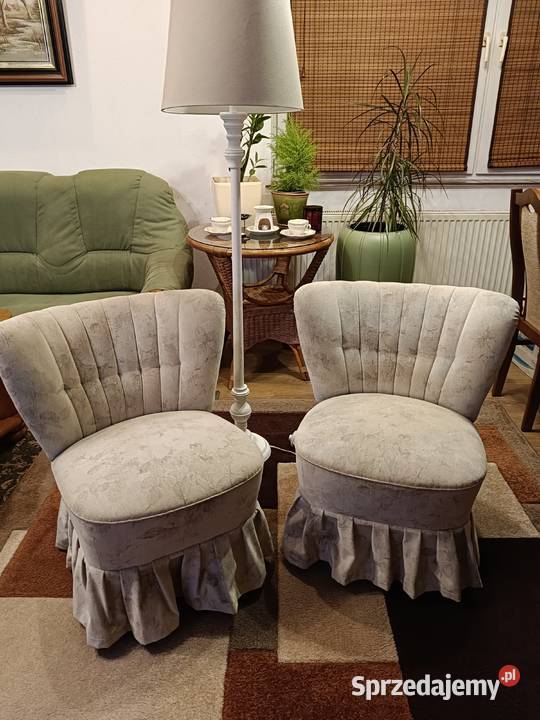 Fotel klubowy muszelka Vintage lata 60 PRL 77cm