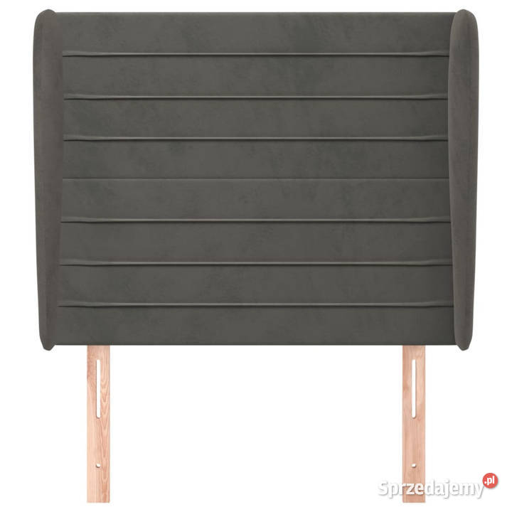 Zagłówek uszak ciemnoszary 93x23x118128 aksamit Warszawa