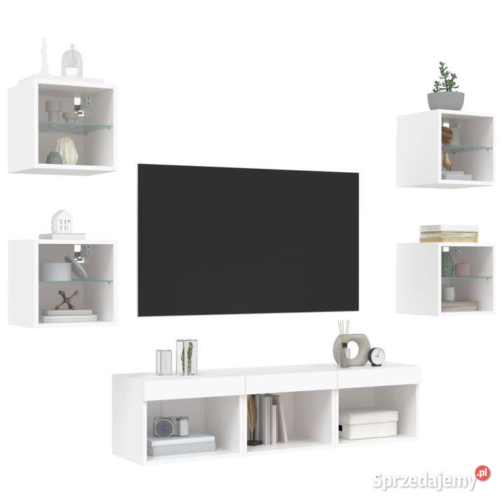 7częściowy zestaw mebli TV z LED biały WM3216583 Warszawa