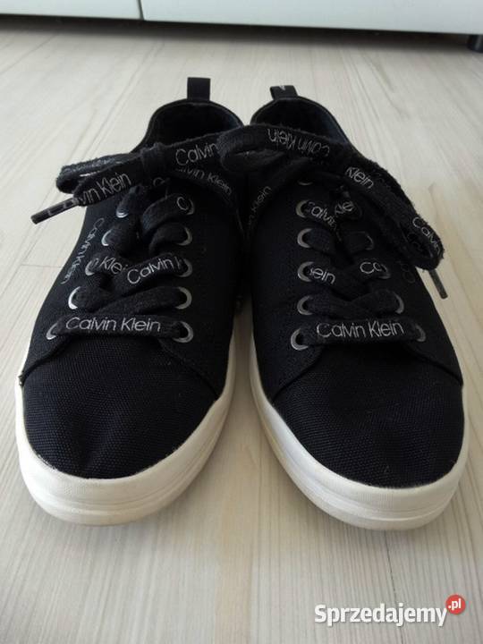 Buty Calvin Klein Sportowe Płócienne Czarne 38 czarny podlaskie Łomża