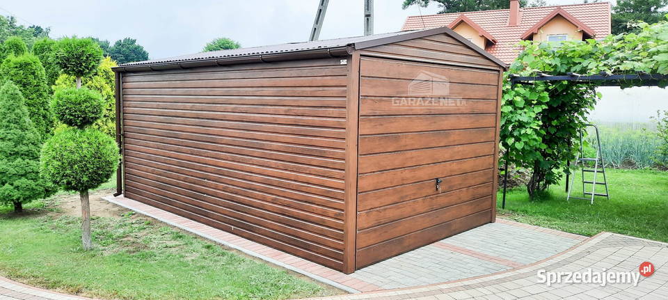 GARAŻ BLASZANY 3m x 6m DWUSPAD BRAMA UCHYLNA Łapanów