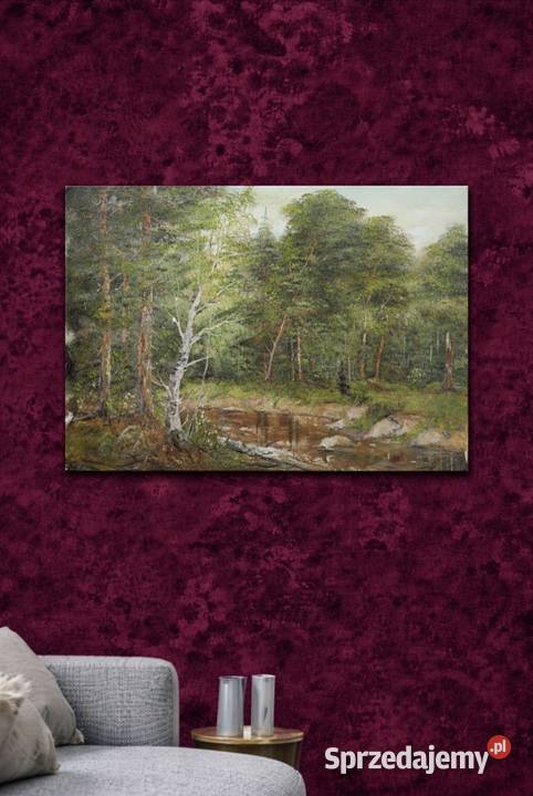 PEJZAŻ LEŚNY OLEJ NA PŁÓTNIE 70 x 50 sprzedam