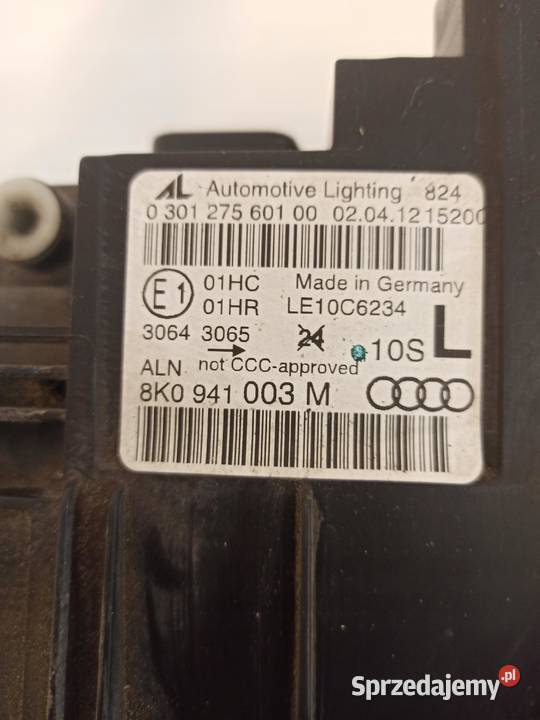 LAMPA LEWY PRZÓD A4 B8 8K0941003M ANGLIK RHD osobowe