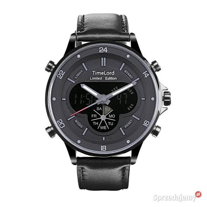 Zegarek męski stylowy dwa czasy stalowa koperta Warszawa