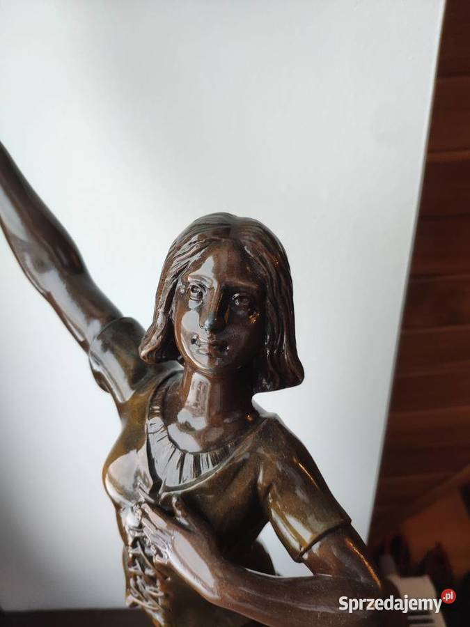 Figuralna sygnowana ogromna emaliowana lampa małopolskie Kraków