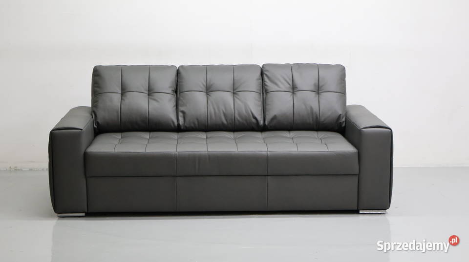 KOMPLET 31 sofy kanapy zestaw popielata skóra Dom i Ogród Poznań sprzedam