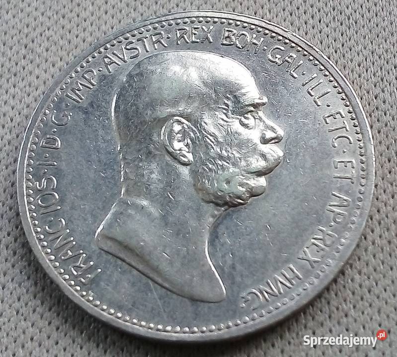AUSTRIA1 KORONA1908 r SREBRO 835 60LECIE sprzedam