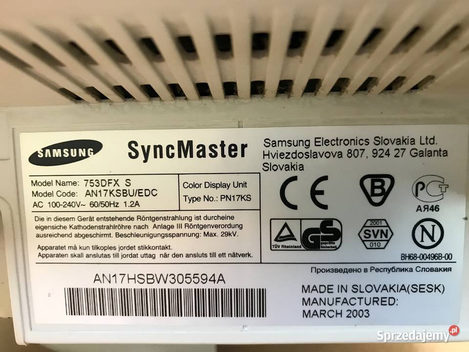 Monitor Samsung SyncMaster z 2003 roku Łomża sprzedam