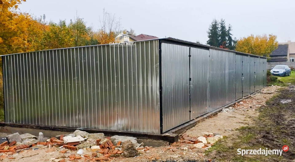 GARAŻ BLASZANY RZĄD 175m x 5m spad tył 4x Brama Łapanów sprzedam