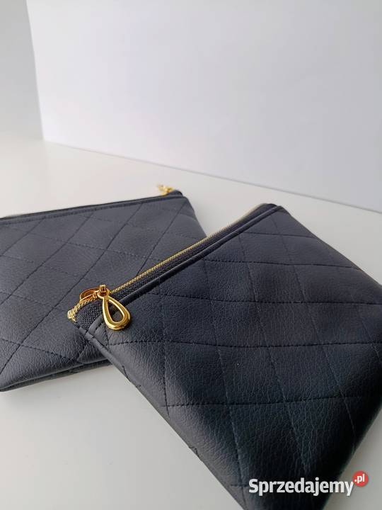 Saszetka portfel skórzany pikowany czarny wielkopolskie Konin