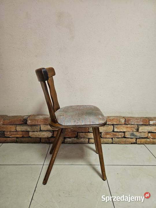 KRZESŁO DĘBOWE fotel DREWNO Z OBICIEM stylowe Pszczyna