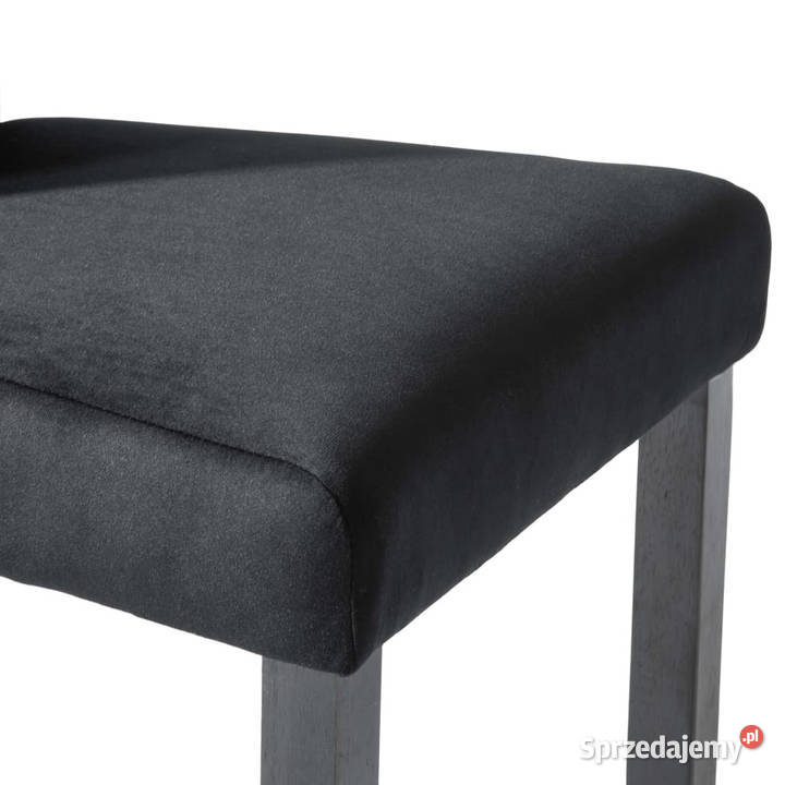 Krzesła stołowe 6 czarne obite aksamitem