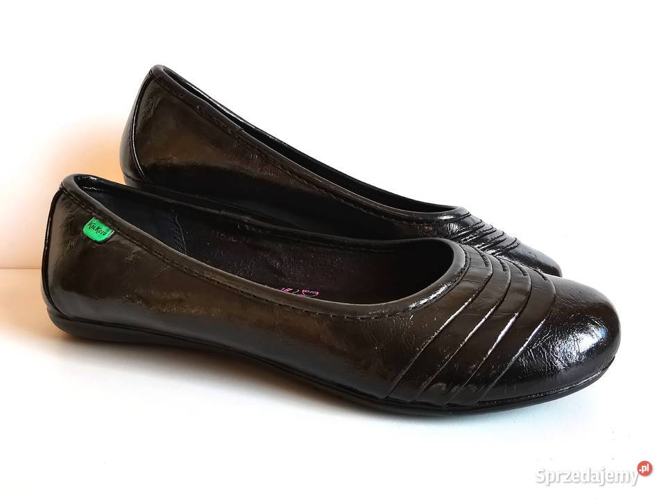 6899 KICKERS śliczne lakierowane czarne skóra 37 Kędzierzyn-Koźle