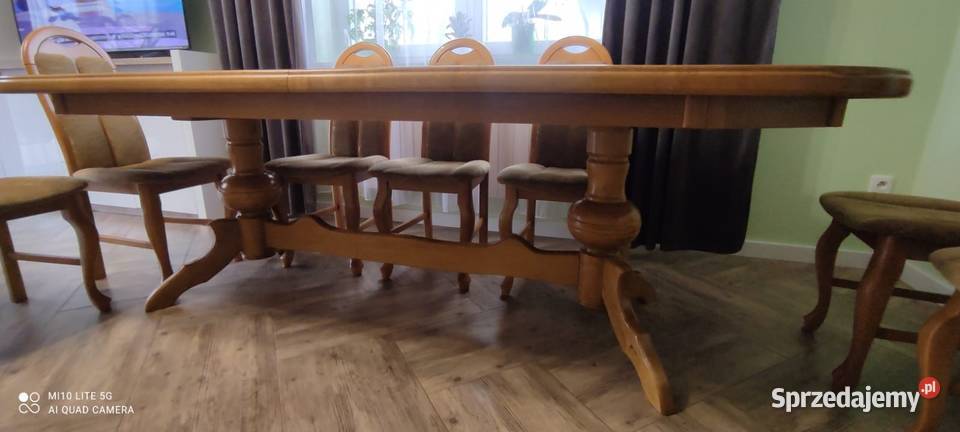 Stół dębowy 12 krzeseł piękny zestaw Stoły Kielce